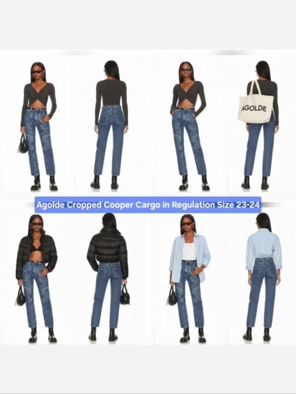 Agolde Cropped Cooper Cargo in Regulation Size 23-24 - Picture 1 of 10